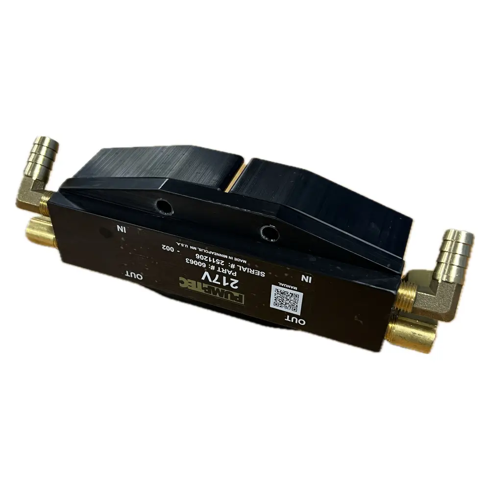 Fittings needed to upgrade 207V pump head to new 217V pump head in Airflex Pro and Airflex Storm machines (fittings are supplied loose)