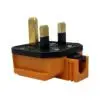 UK 3-Pin Plug Orange Heavy Duty 13amp